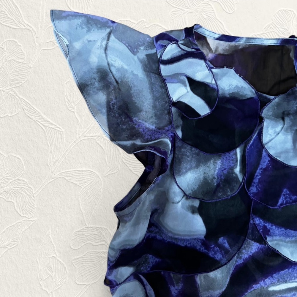 Black & purple Floral Blouse size - Picture 4 of 4
